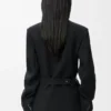 Draped jacket in wool Black Draped jacket in wool Black