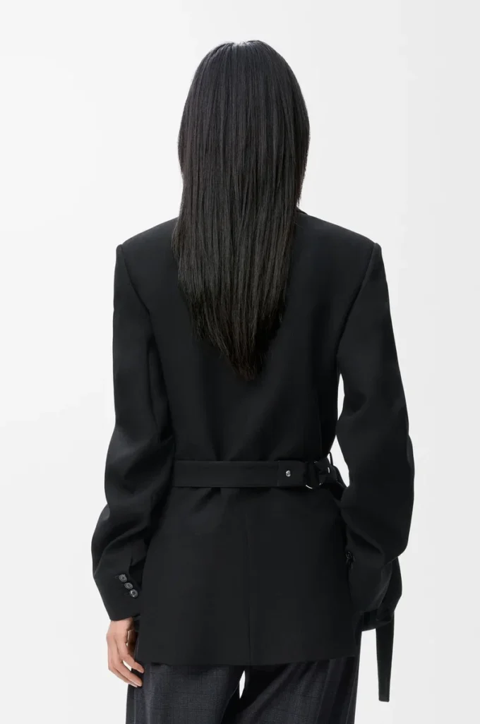 Draped jacket in wool Black Draped jacket in wool Black