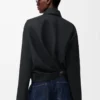 Draped jacket in wool Black Draped jacket in wool Black