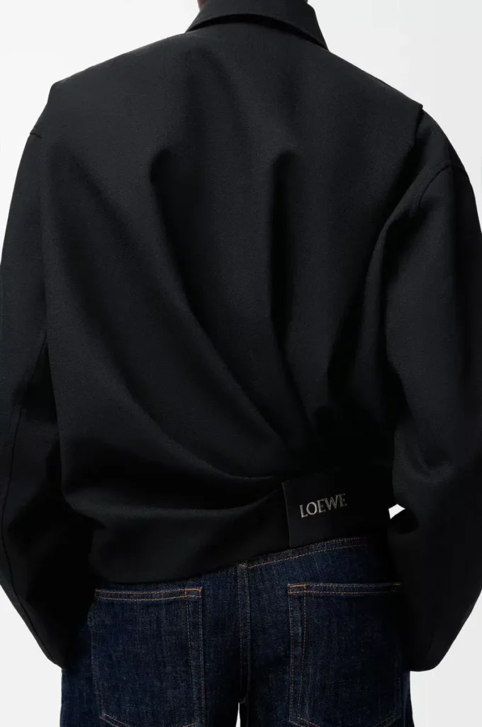 Draped jacket in wool Black Draped jacket in wool Black