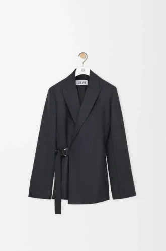 Draped jacket in wool Dark Grey