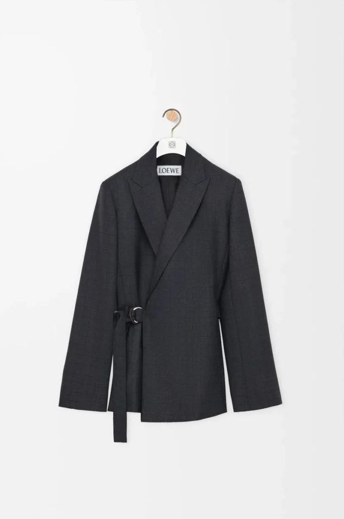 Draped jacket in wool Dark Grey Draped jacket in wool Dark Grey