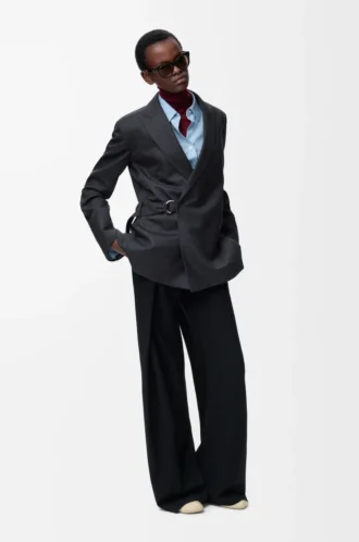 Draped jacket in wool Dark Grey