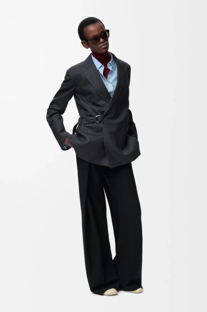 Draped jacket in wool Dark Grey Draped jacket in wool Dark Grey