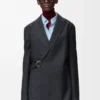 Draped jacket in wool Dark Grey Draped jacket in wool Dark Grey
