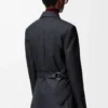 Draped jacket in wool Dark Grey Draped jacket in wool Dark Grey