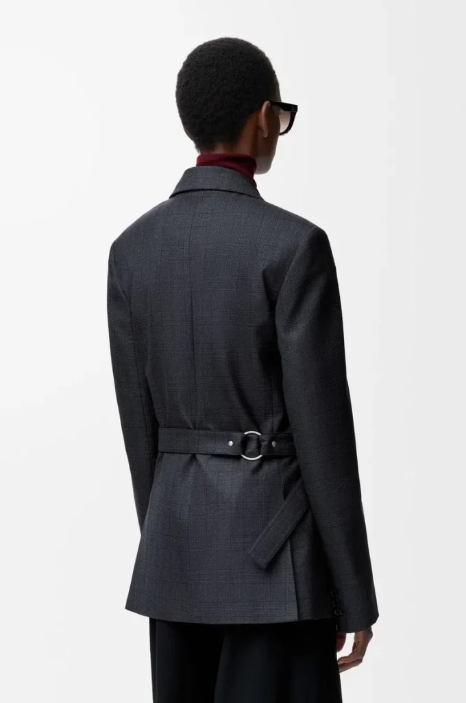 Draped jacket in wool Dark Grey Draped jacket in wool Dark Grey