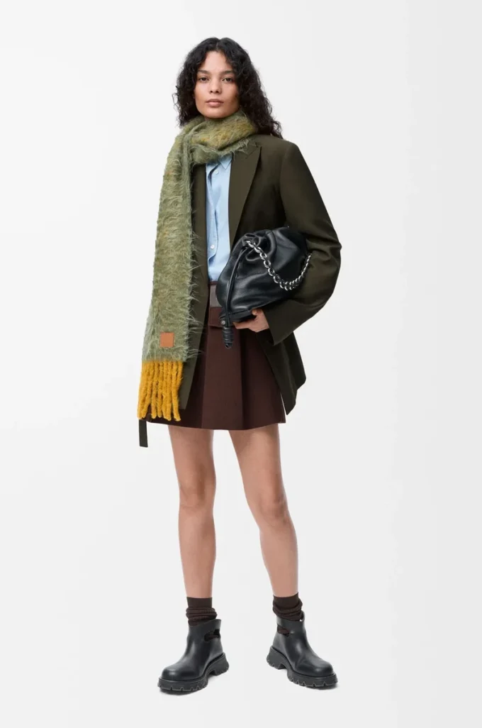 Draped jacket in wool Khaki Green Draped jacket in wool Khaki Green