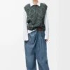 Draped jeans in denim Indigo Blue Draped jeans in denim Indigo Blue