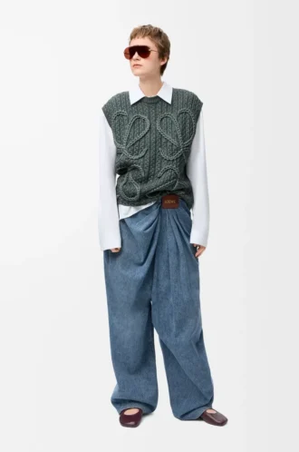 Draped jeans in denim Indigo Blue