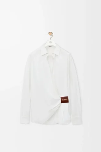 Draped shirt in cotton White