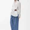 Draped shirt in cotton White