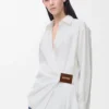 Draped shirt in cotton White