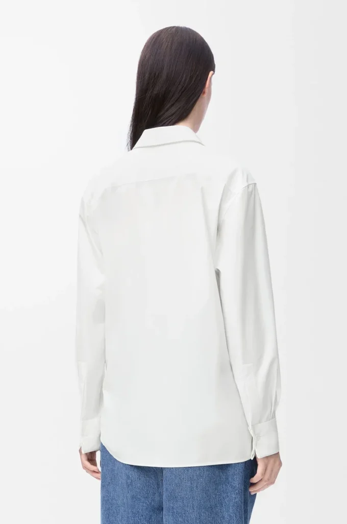 Draped shirt in cotton White