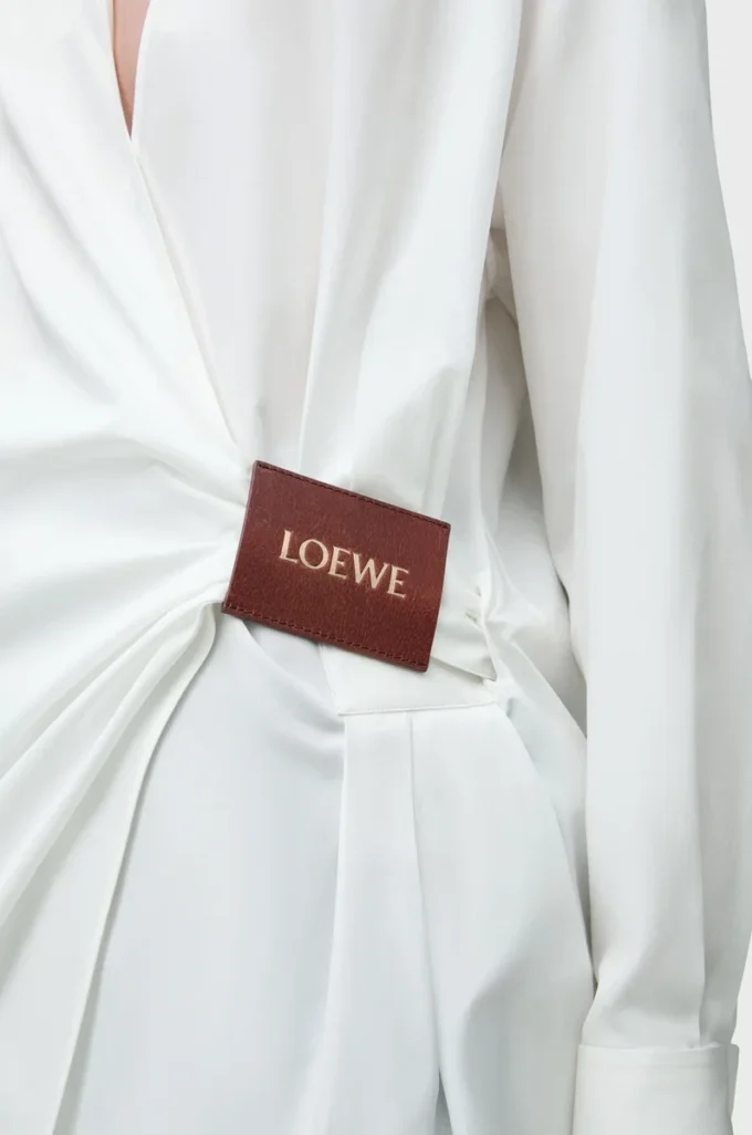Draped shirt in cotton White