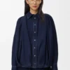 Draped shirt in denim Dark Indigo