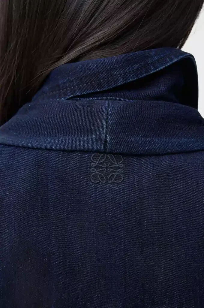 Draped shirt in denim Dark Indigo