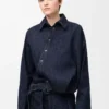 Draped shirt in denim Indigo Blue Draped shirt in denim Indigo Blue