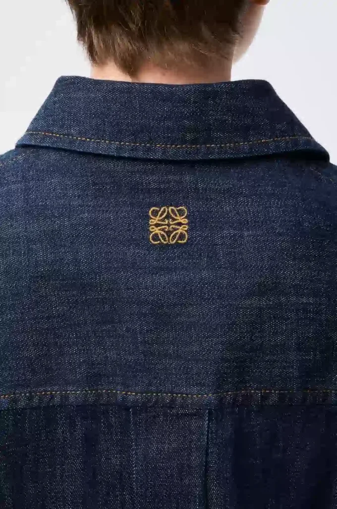 Draped shirt in denim Indigo Blue Draped shirt in denim Indigo Blue