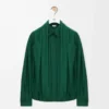 Draped shirt in silk Dark Green Draped shirt in silk Dark Green