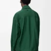 Draped shirt in silk Dark Green Draped shirt in silk Dark Green