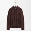 Draped shirt in suede goatskin Brown Draped shirt in suede goatskin Brown