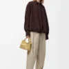 Draped shirt in suede goatskin Brown Draped shirt in suede goatskin Brown