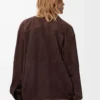 Draped shirt in suede goatskin Brown Draped shirt in suede goatskin Brown