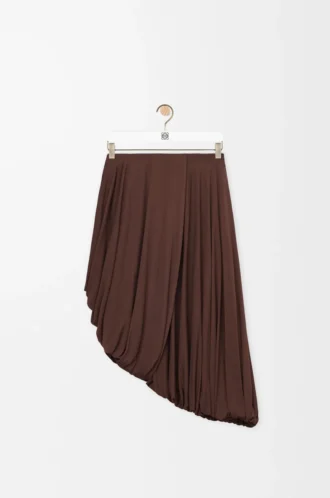 Draped skirt in viscose Coffee