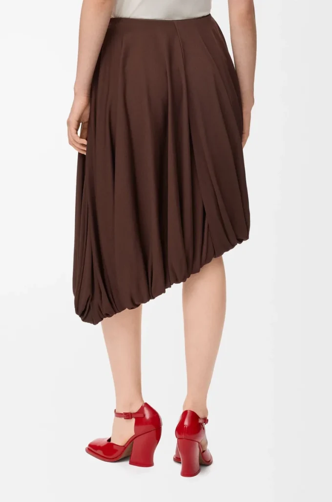 Draped skirt in viscose Coffee Draped skirt in viscose Coffee