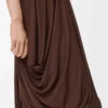 Draped skirt in viscose Coffee Draped skirt in viscose Coffee
