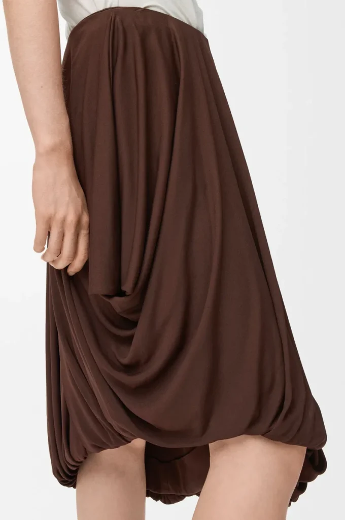 Draped skirt in viscose Coffee Draped skirt in viscose Coffee