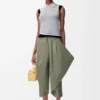 Draped top in cashmere White/Navy Blue