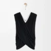 Draped top in silk Black Draped top in silk Black