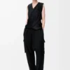 Draped top in silk Black Draped top in silk Black