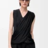 Draped top in silk Black Draped top in silk Black