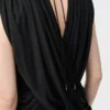 Draped top in silk Black Draped top in silk Black