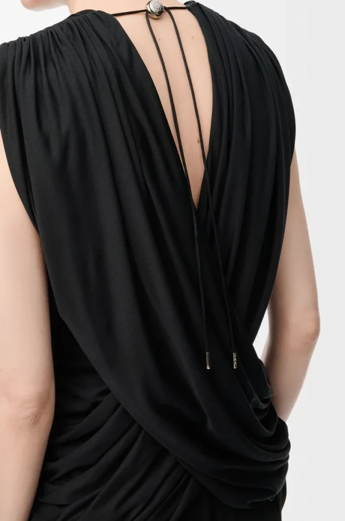 Draped top in silk Black Draped top in silk Black
