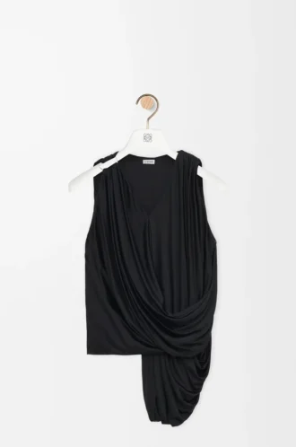 Draped top in viscose Black