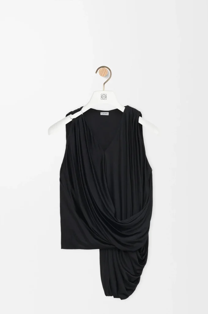 Draped top in viscose Black Draped top in viscose Black