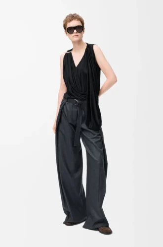 Draped top in viscose Black