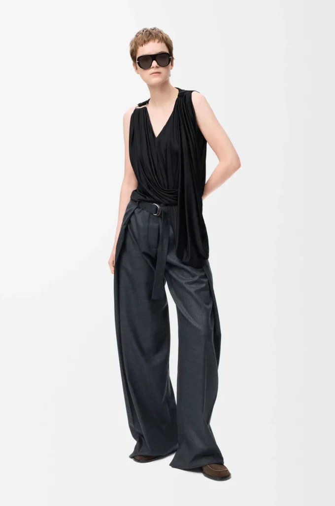 Draped top in viscose Black Draped top in viscose Black