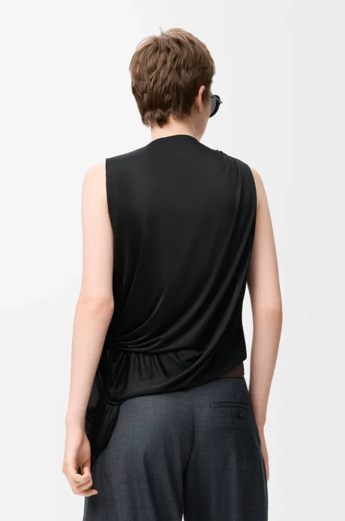 Draped top in viscose Black Draped top in viscose Black