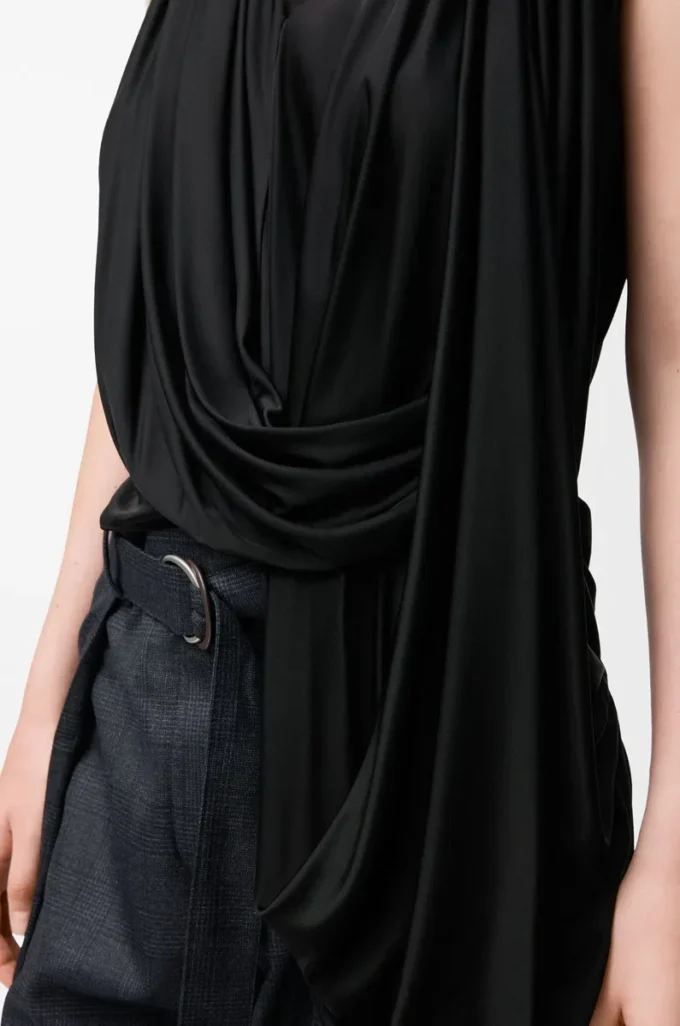 Draped top in viscose Black Draped top in viscose Black
