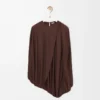 Draped top in viscose Coffee Draped top in viscose Coffee