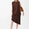 Draped top in viscose Coffee Draped top in viscose Coffee