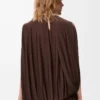 Draped top in viscose Coffee Draped top in viscose Coffee