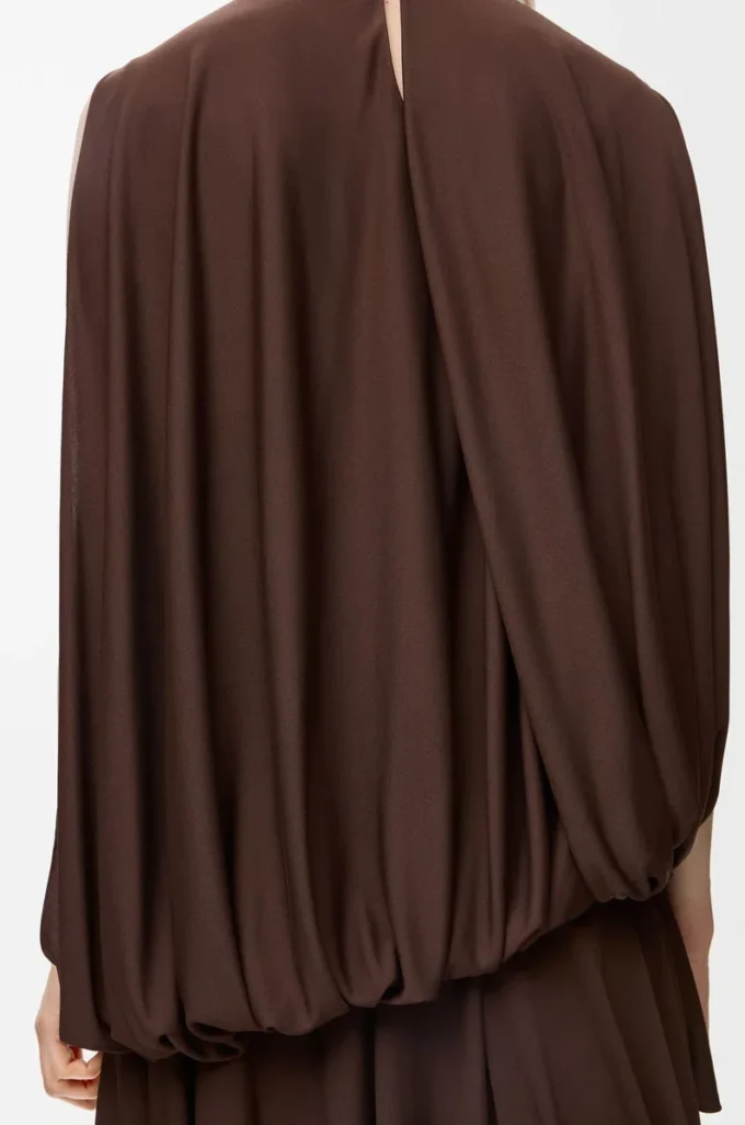 Draped top in viscose Coffee Draped top in viscose Coffee