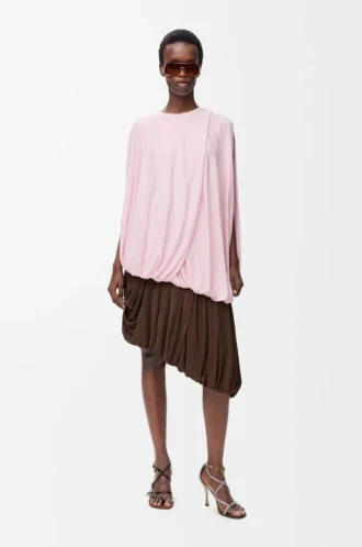 Draped top in viscose Pink