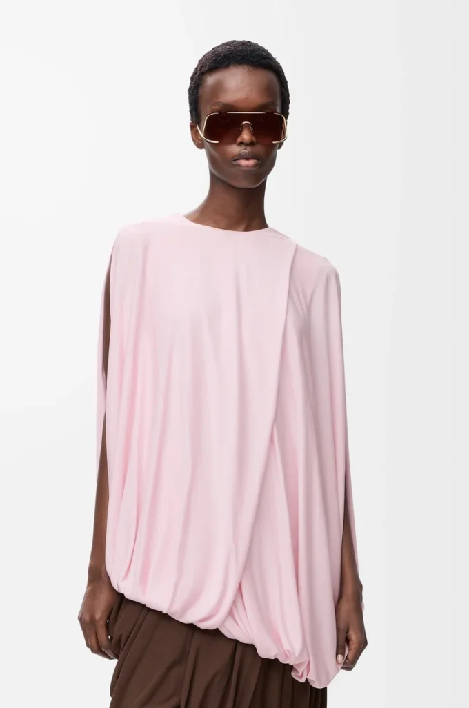 Draped top in viscose Pink Draped top in viscose Pink